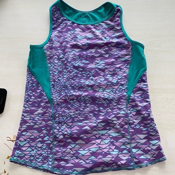 LL Bean Green & Purple Workout Tank - Picture 1 of 7